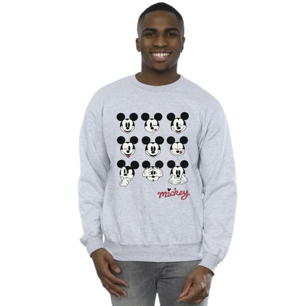Disney Mens Musse Pigg Many Faces Sweatshirt