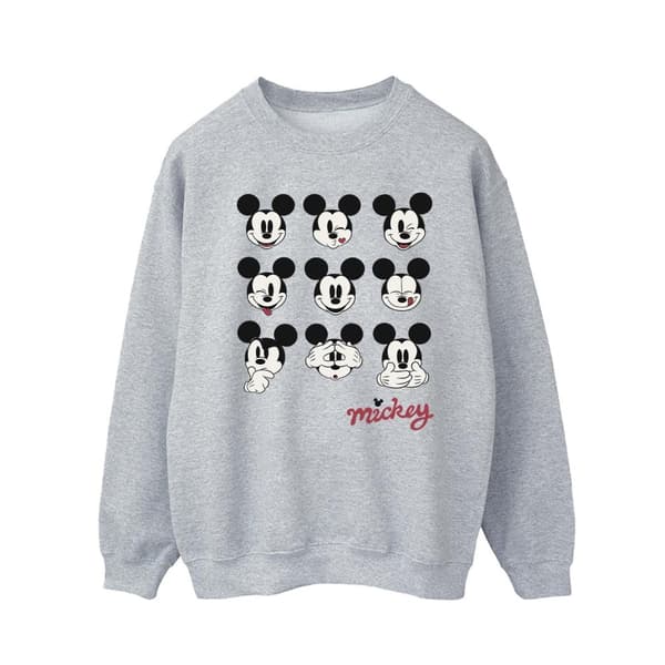 Disney Mens Musse Pigg Many Faces Sweatshirt