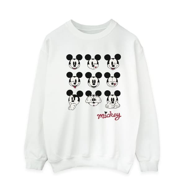 Disney Mens Musse Pigg Many Faces Sweatshirt