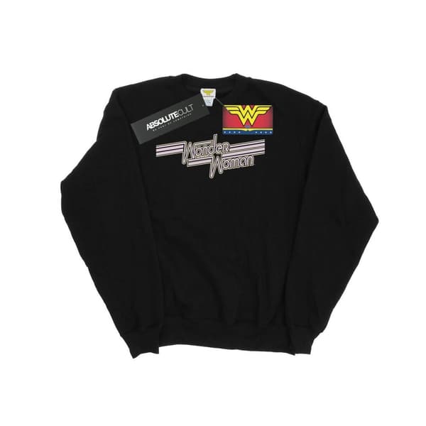 DC Comics Sweatshirt med Wonder Woman-linjer och logotyp för flickor Black 7-8 Years