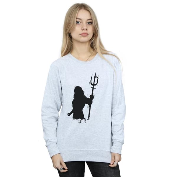 DC Comics Womens/Ladies Aquaman Mono Silhouette Sweatshirt