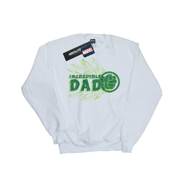 Marvel Mens Hulk Incredible Dad Sweatshirt White 3XL
