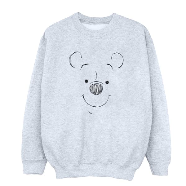 Disney Dam/kvinnor Winnie The Pooh Winnie The Pooh Face Sweatshirt Sports Grey M