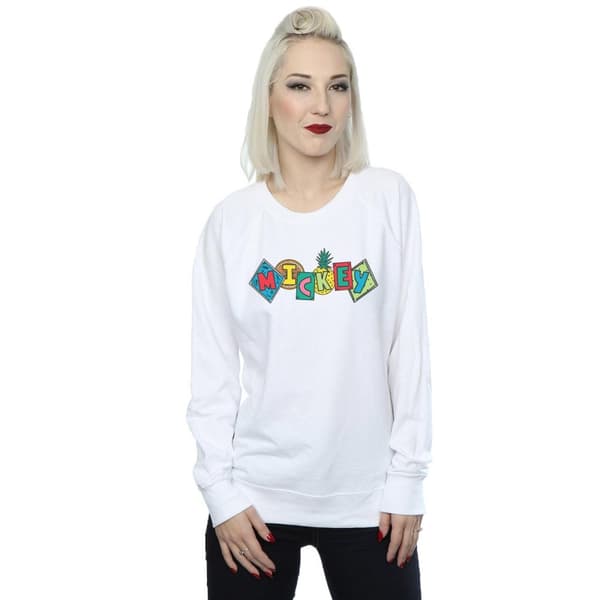 Disney Womens/Ladies Mickey Mouse Fruit Blocks Sweatshirt