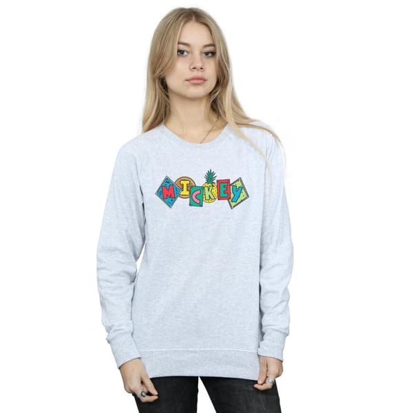 Disney Womens/Ladies Mickey Mouse Fruit Blocks Sweatshirt