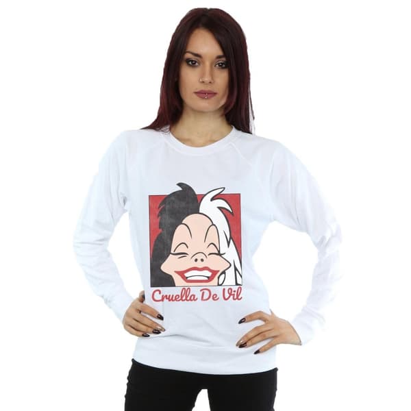 Disney Womens/Ladies Cruella De Vil Cropped Head Sweatshirt