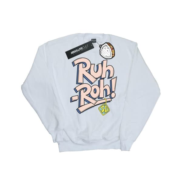 Scooby Doo Mens Ruh-Roh Dog Tag Sweatshirt White L