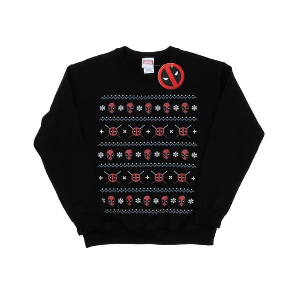 Marvel Womens/Ladies Deadpool Christmas Sweatshirt Black L