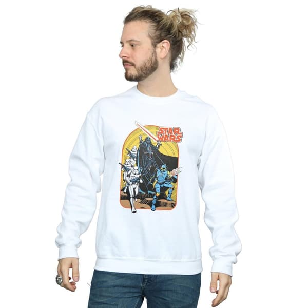 Star Wars Mens Vintage Comic Scene Sweatshirt