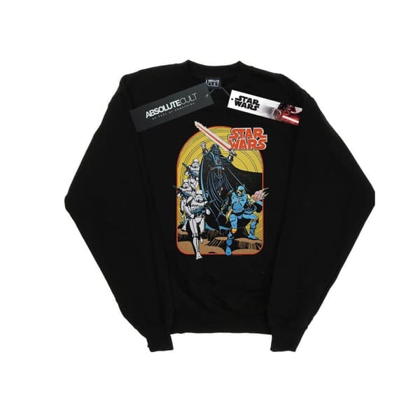 Star Wars Mens Vintage Comic Scene Sweatshirt