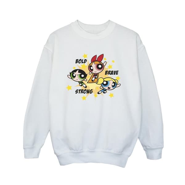 The Powerpuff Girls Boys Girls Bold Brave Strong Sweatshirt White 5-6 Years