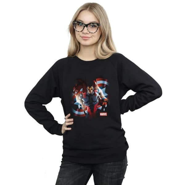 Marvel Dam/kvinnor Captain America Sam Wilson Shield Breakthrough Sweatshirt