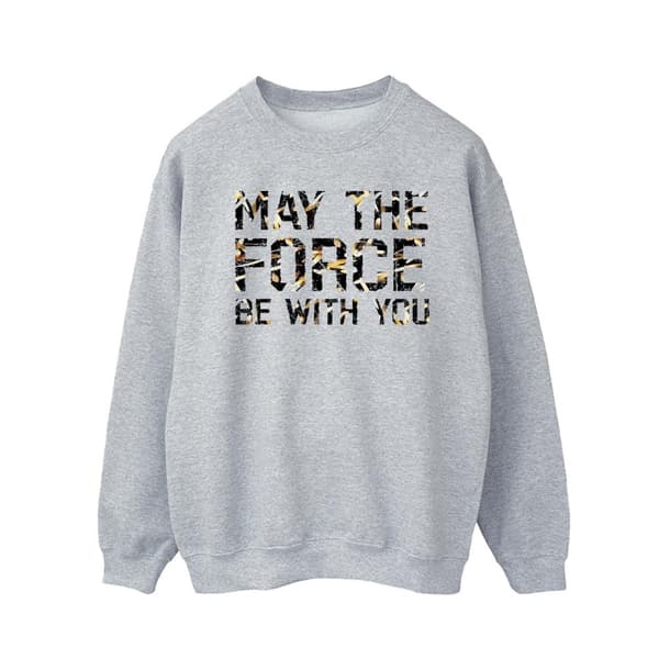 Star Wars Mens May The Force Infill Sweatshirt Sports Grey 3XL