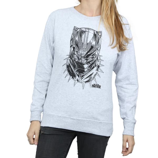 Marvel Womens/Ladies Black Panther Spray Headshot Sweatshirt