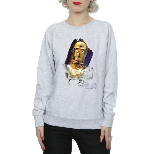 Star Wars Womens/Ladies The Last Jedi C-3PO Brushed Sweatshirt