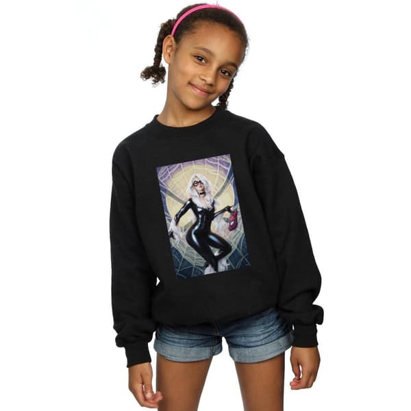Marvel Girls Black Cat Artwork Sweatshirt