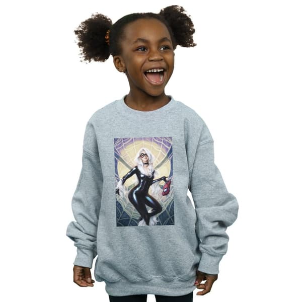 Marvel Girls Black Cat Artwork Sweatshirt