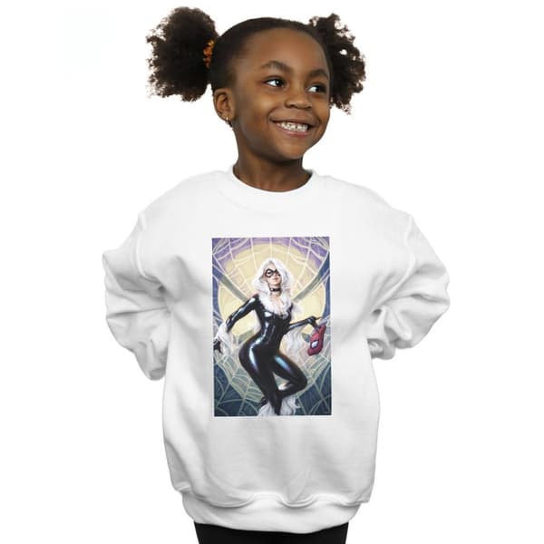 Marvel Girls Black Cat Artwork Sweatshirt