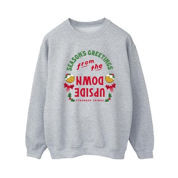 Netflix Dam/kvinnor Stranger Things Upside Down - Sweatshirt med årstidshälsningar
