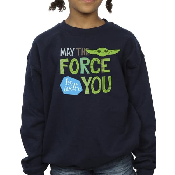 Star Wars Girls The Mandalorian May The Force Be With You Sweatshirt