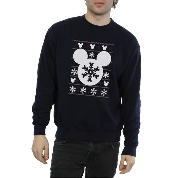 Disney Mens Mickey Mouse Christmas Silhouette Sweatshirt