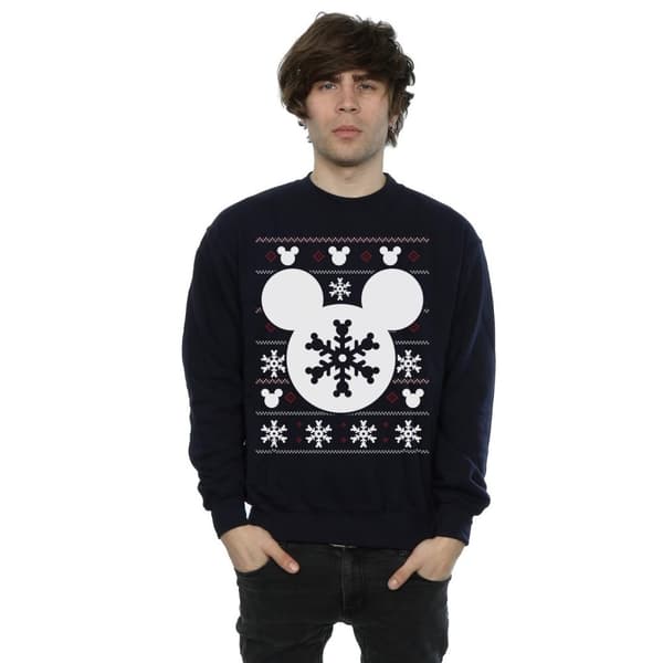 Disney Mens Mickey Mouse Christmas Silhouette Sweatshirt
