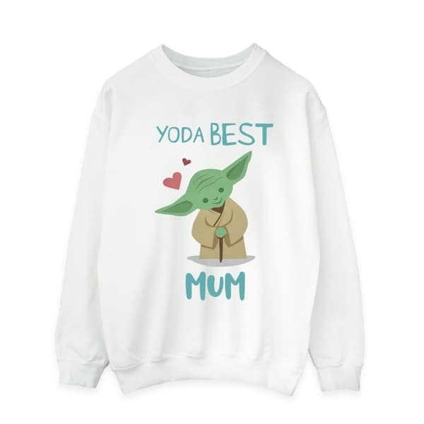 Star Wars Mens Yoda Best Mum Sweatshirt White L