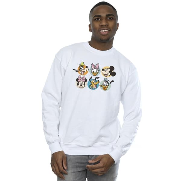 Disney Mens Mickey Mouse And Friends Faces Sweatshirt