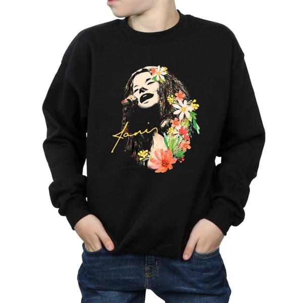 Janis Joplin Boys Floral Pattern Sweatshirt
