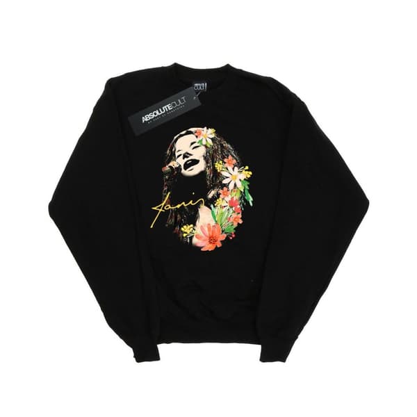 Janis Joplin Boys Floral Pattern Sweatshirt Black 7-8 Years