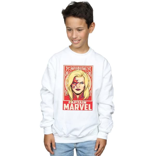 Marvel Boys Captain Marvel Ornament Sweatshirt