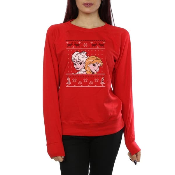 Disney Dam/Tjej Frozen Christmas Anna And Elsa Sweatshirt