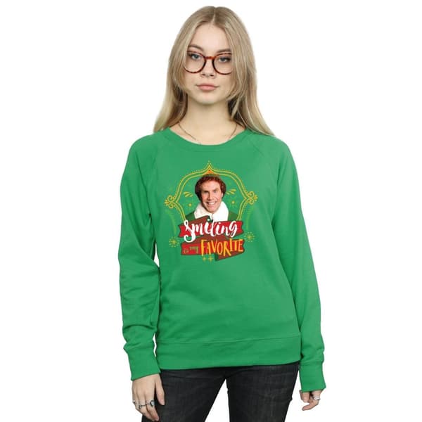 Elf Womens/Ladies Buddy Smiling Sweatshirt