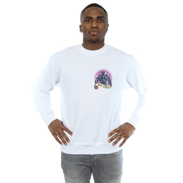 Marvel Mens Black Panther Tattoo Breast Print Sweatshirt