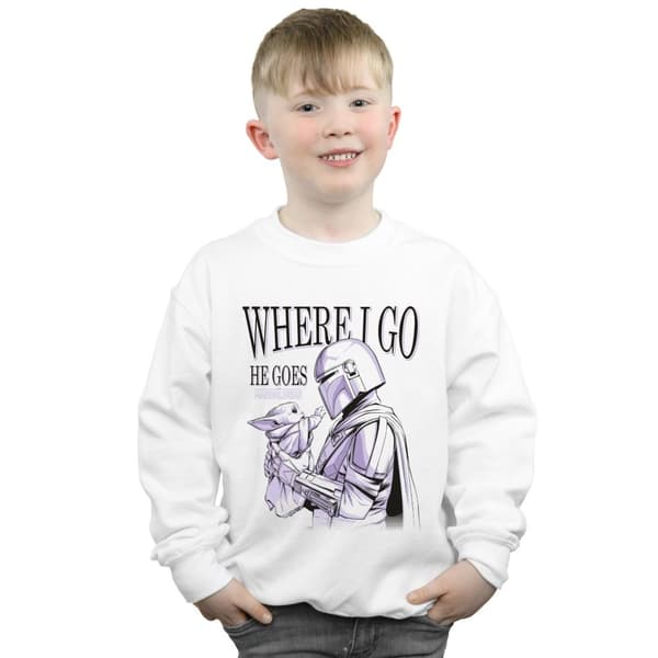 Star Wars Boys The Mandalorian Where I Go Sweatshirt