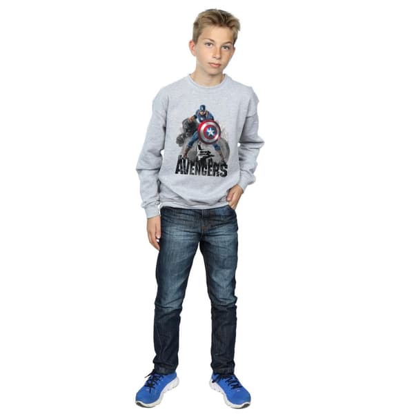 Marvel Boys Captain America Action Pose Sweatshirt