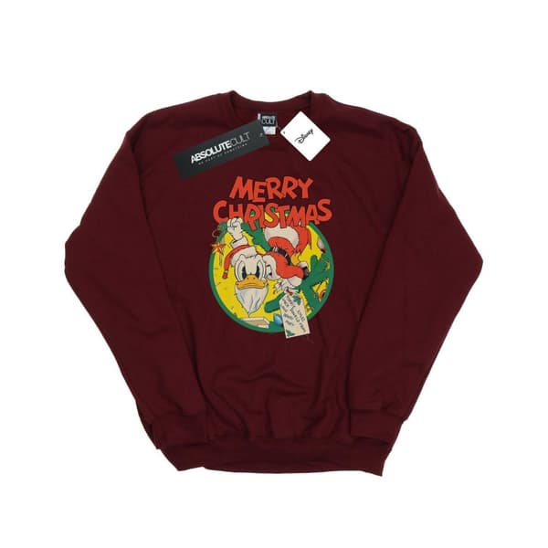 Disney Womens/Ladies Donald Duck Merry Christmas Sweatshirt