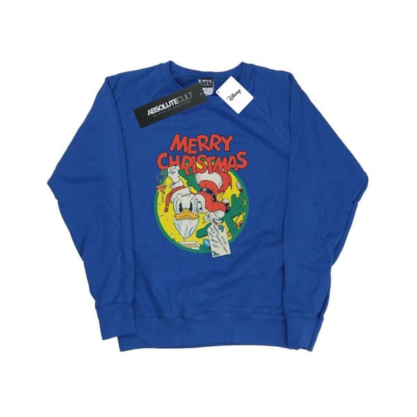 Disney Womens/Ladies Donald Duck Merry Christmas Sweatshirt