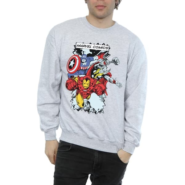 Marvel Sweatshirt med seriefigurer för herrar