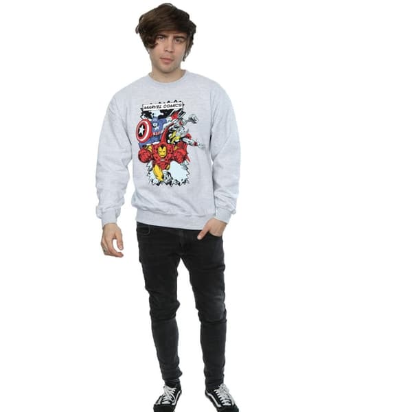 Marvel Sweatshirt med seriefigurer för herrar