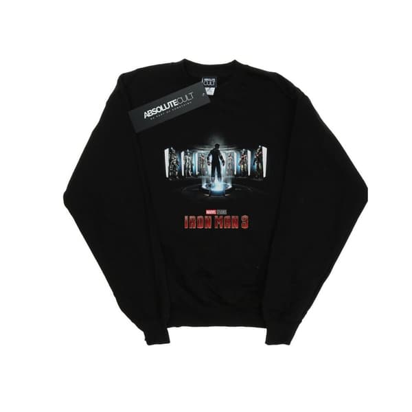 Marvel Studios Girls Iron Man 3 Poster Sweatshirt Black 9-11 Years