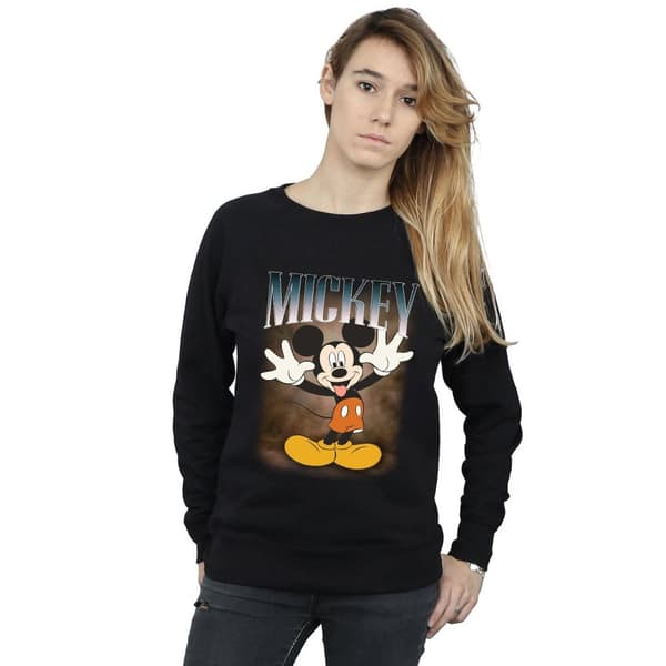 Disney Womens/Ladies Mickey Mouse Tongue Montage Sweatshirt