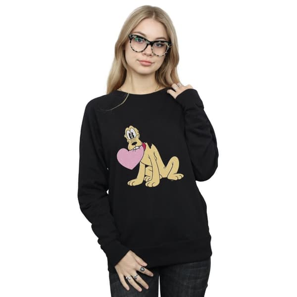 Disney Dam/Tjej Pluto Love Heart Sweatshirt