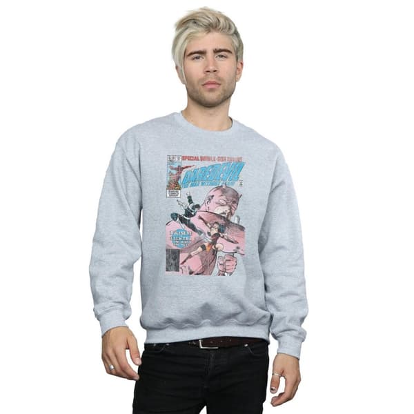 Marvel Mens Daredevil Distressed Bullseye Vs Elektra Cover Sweatshirt