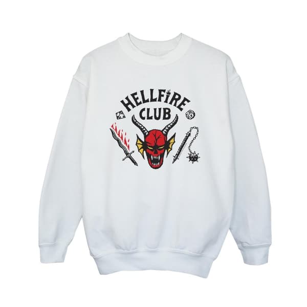 Netflix Boys Stranger Things Hellfire Club Sweatshirt White 12-13 Years