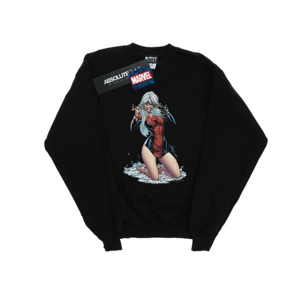 Marvel Girls Black Cat Spider Suit Sweatshirt Black 9-11 Years