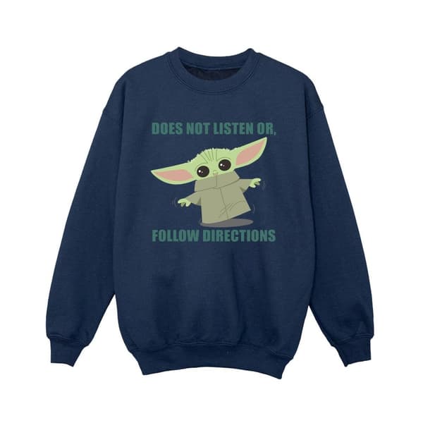 Star Wars Boys The Mandalorian Grogu Does Not Listen Sweatshirt