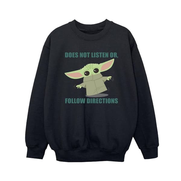 Star Wars Boys The Mandalorian Grogu Does Not Listen Sweatshirt