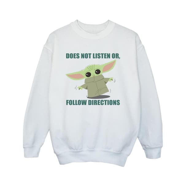 Star Wars Boys The Mandalorian Grogu Does Not Listen Sweatshirt
