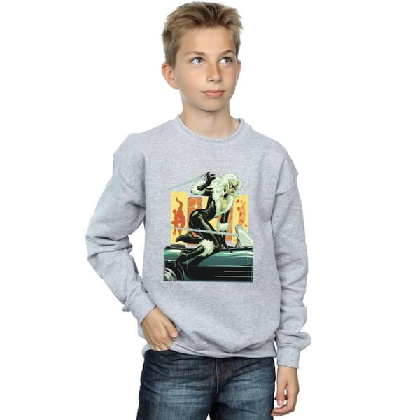 Marvel Pojkar Svart Katt Bil Sweatshirt